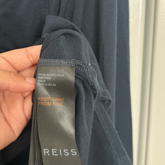 Reiss Blue Button-Up Shirt with White Trim Panama top size small cozy comfy - Picture 7 of 8